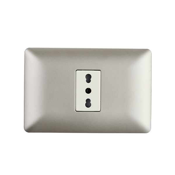 Enchufe Simple Bipaso 10A/16A 250V Champagne