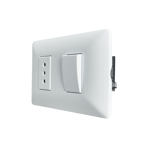 Interruptor Simple (9/12) + Enchufe Simple 10A 250V